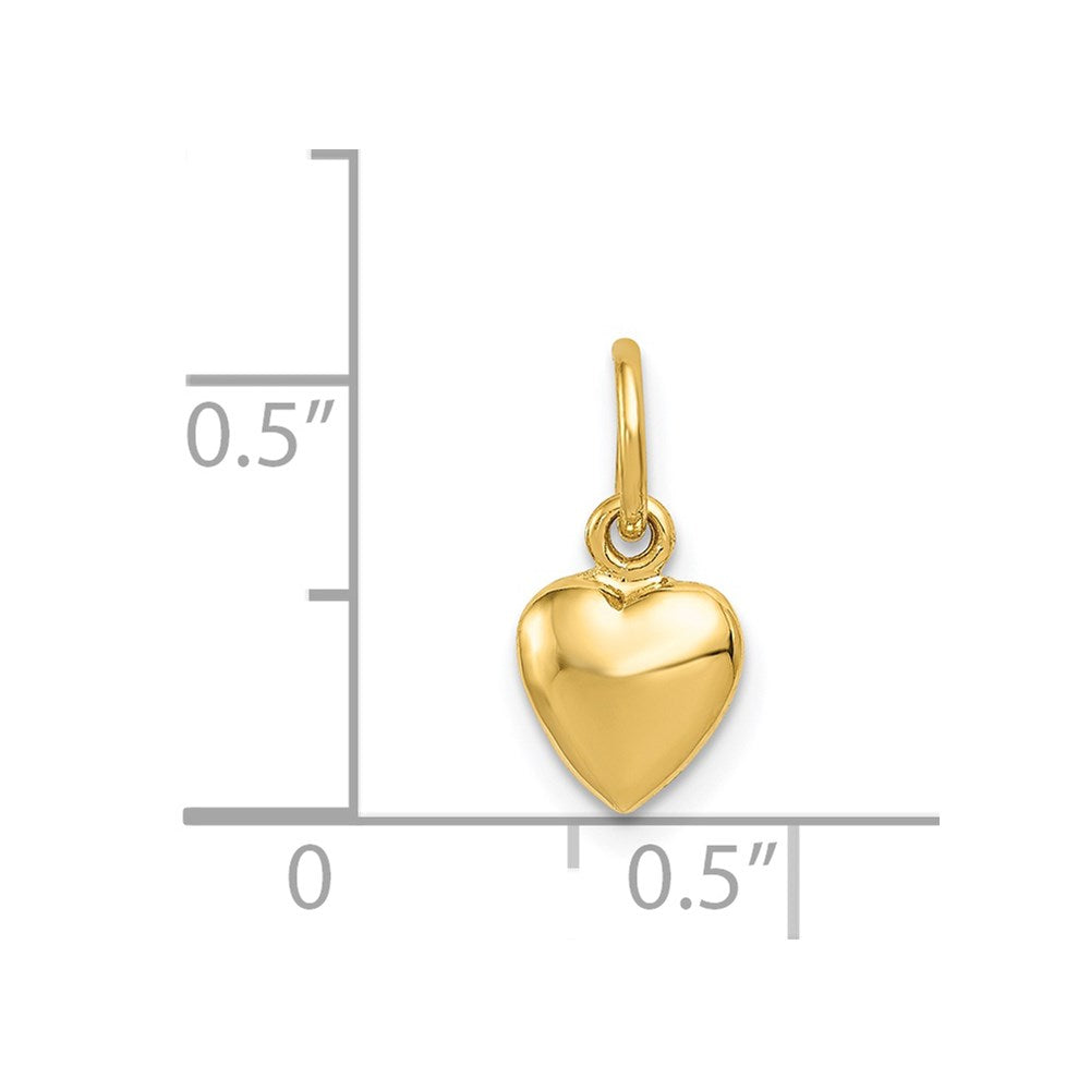14K Polished 3-D Puffed Heart Charm