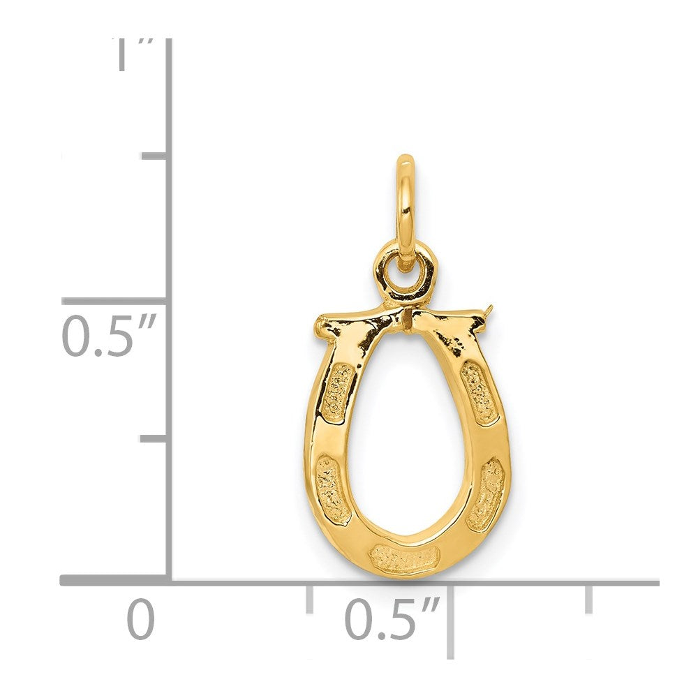 14k Solid Polished Horseshoe Charm