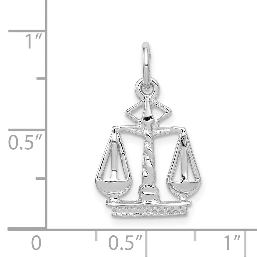 14k White Gold Flat-Backed Scales of Justice Charm