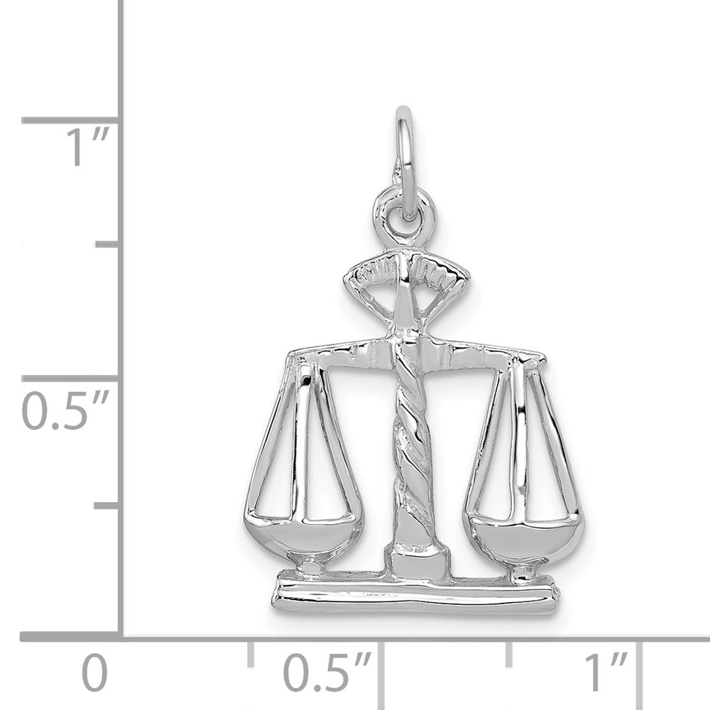 14k White Gold Polished Scales of Justice Charm