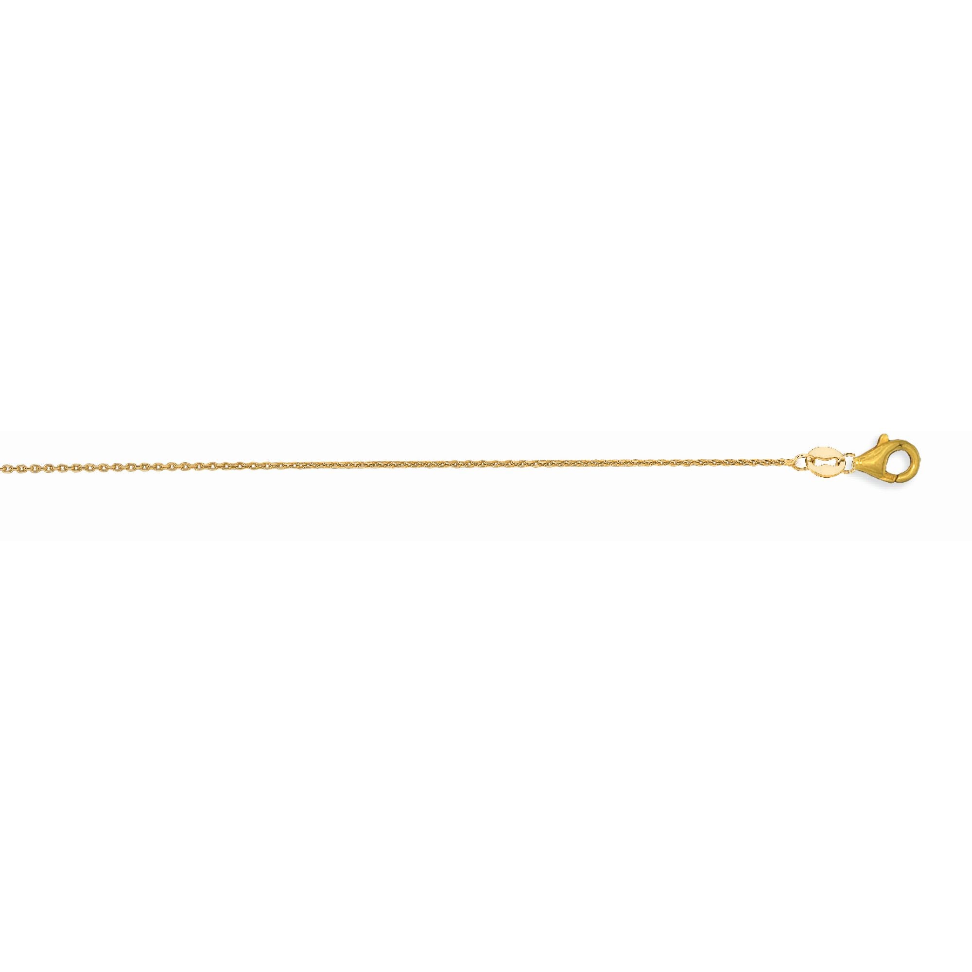 18K Yellow Gold 0.97mm Cable 18" Chain with Lobster Lock
