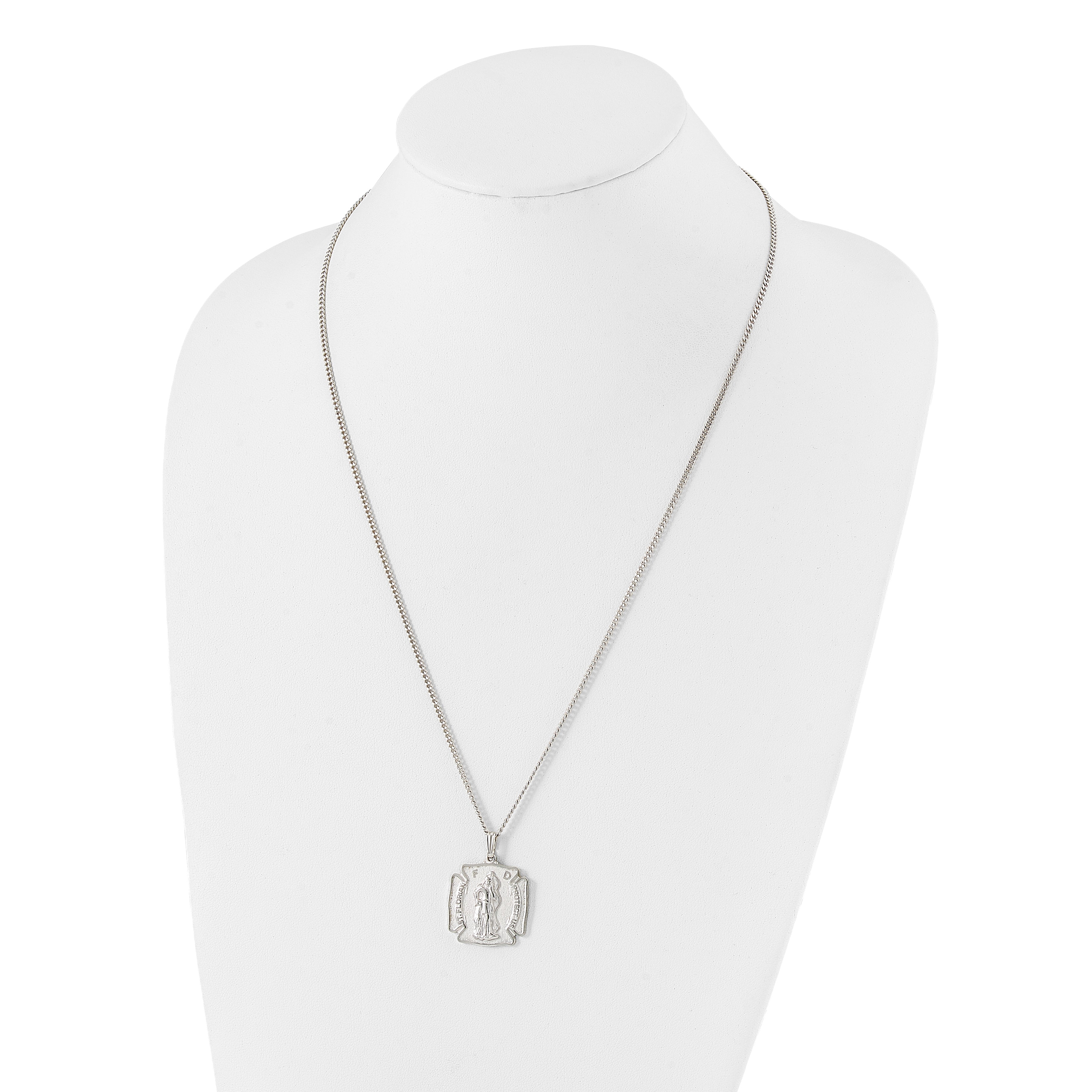 Kelly Waters Rhodium-plated St. Florian Medal 24 inch Necklace