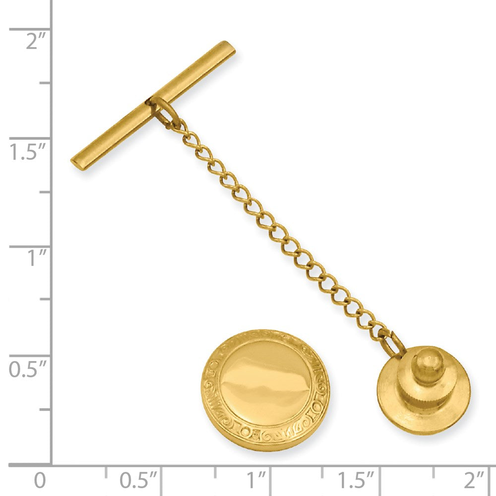 Kelly Waters Gold-plated Round with Scrolled Edge Engravable Tie Tac