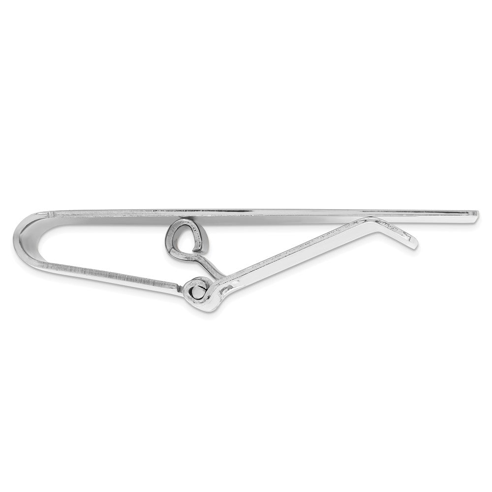 Rhodium-plated Kelly Waters Circle Pattern Engraveable Hinged Money Clip