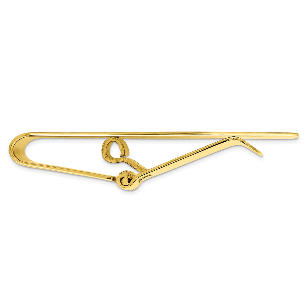 Gold-plated Kelly Waters Chevron Engraveable Hinged Money Clip