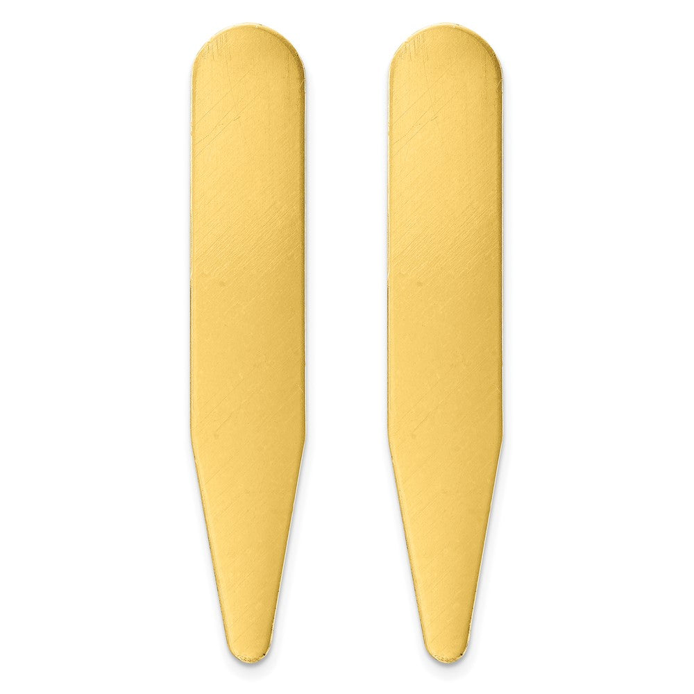 Kelly Waters Brass Pair of Two 2 inch Engravable Collar Stays