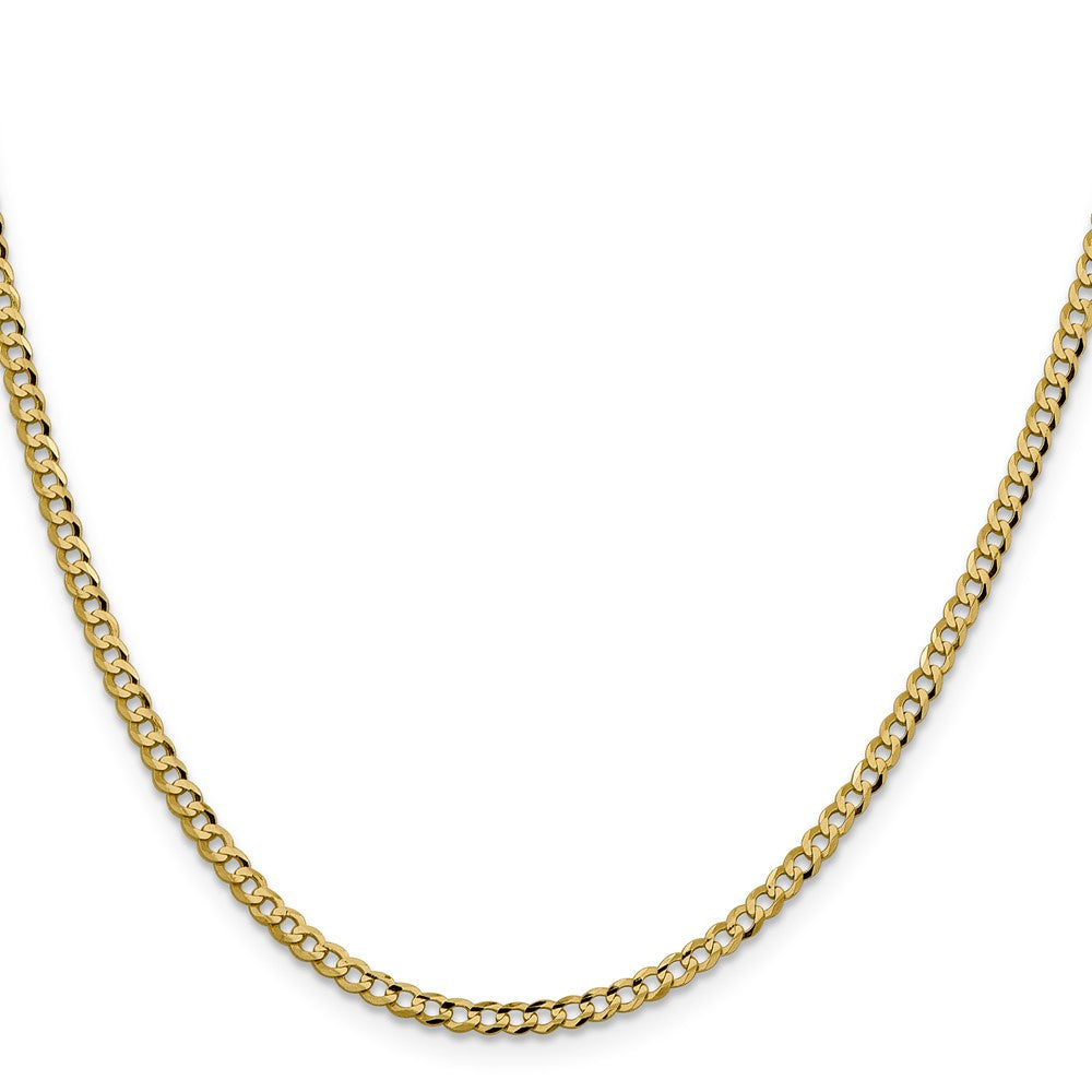 14KT Hollow Yellow Gold 2.5 MM Cuban Curb Link Chain