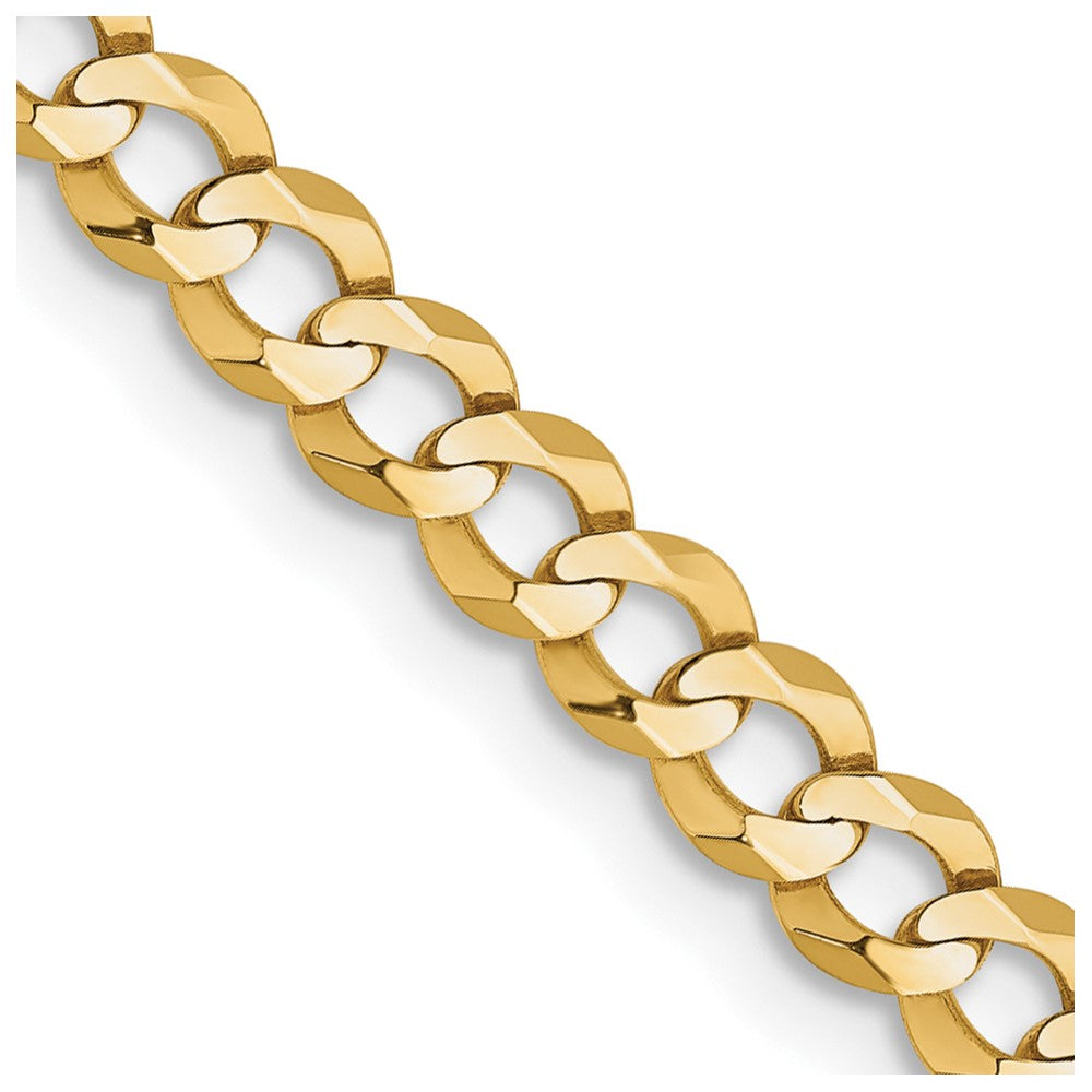 14K 16 inch 3.7mm Lightweight Flat Cuban with Lobster Clasp Chain