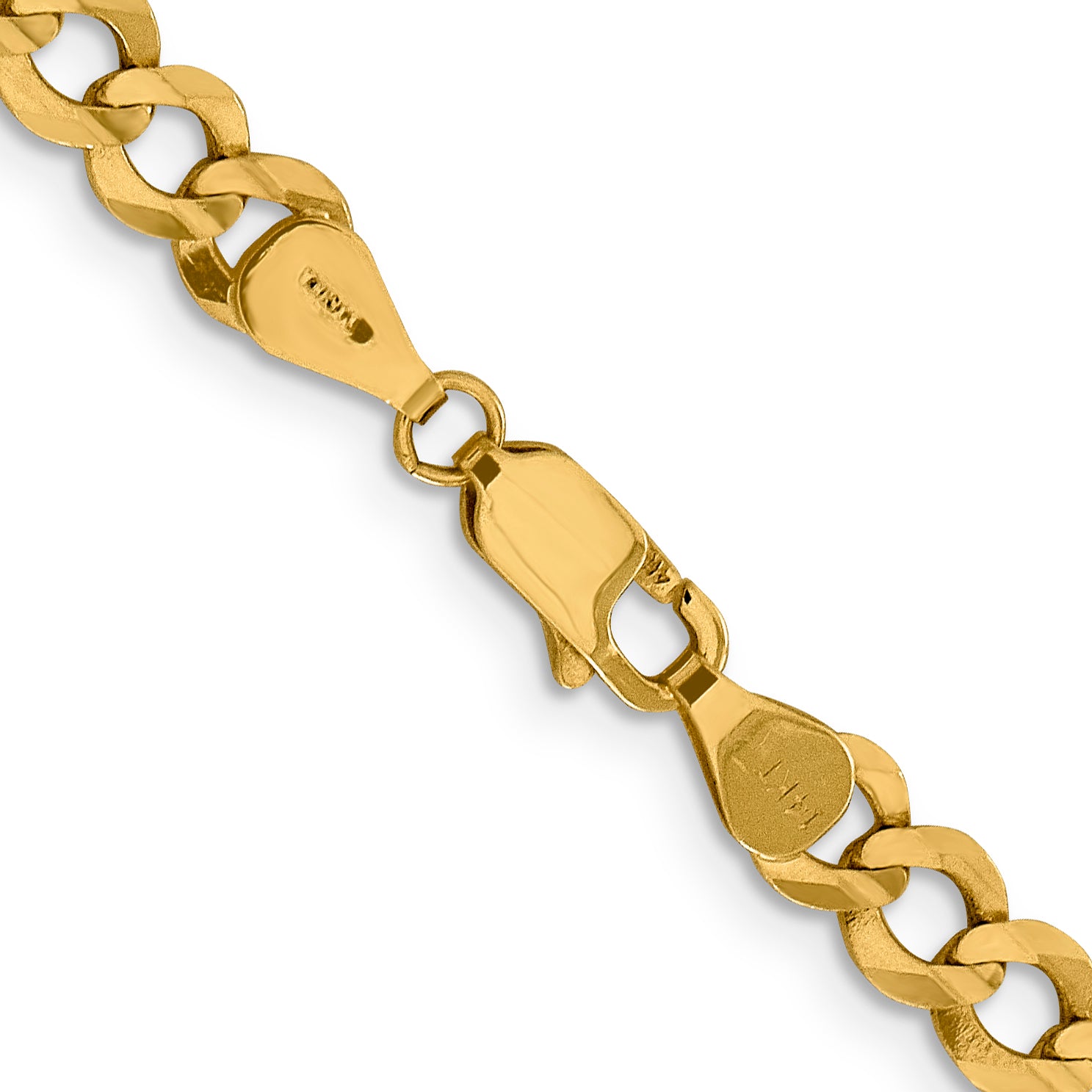 14K 24 Inch 5.9Mm Lightweight Flat Cuban With Lobster Clasp Chain