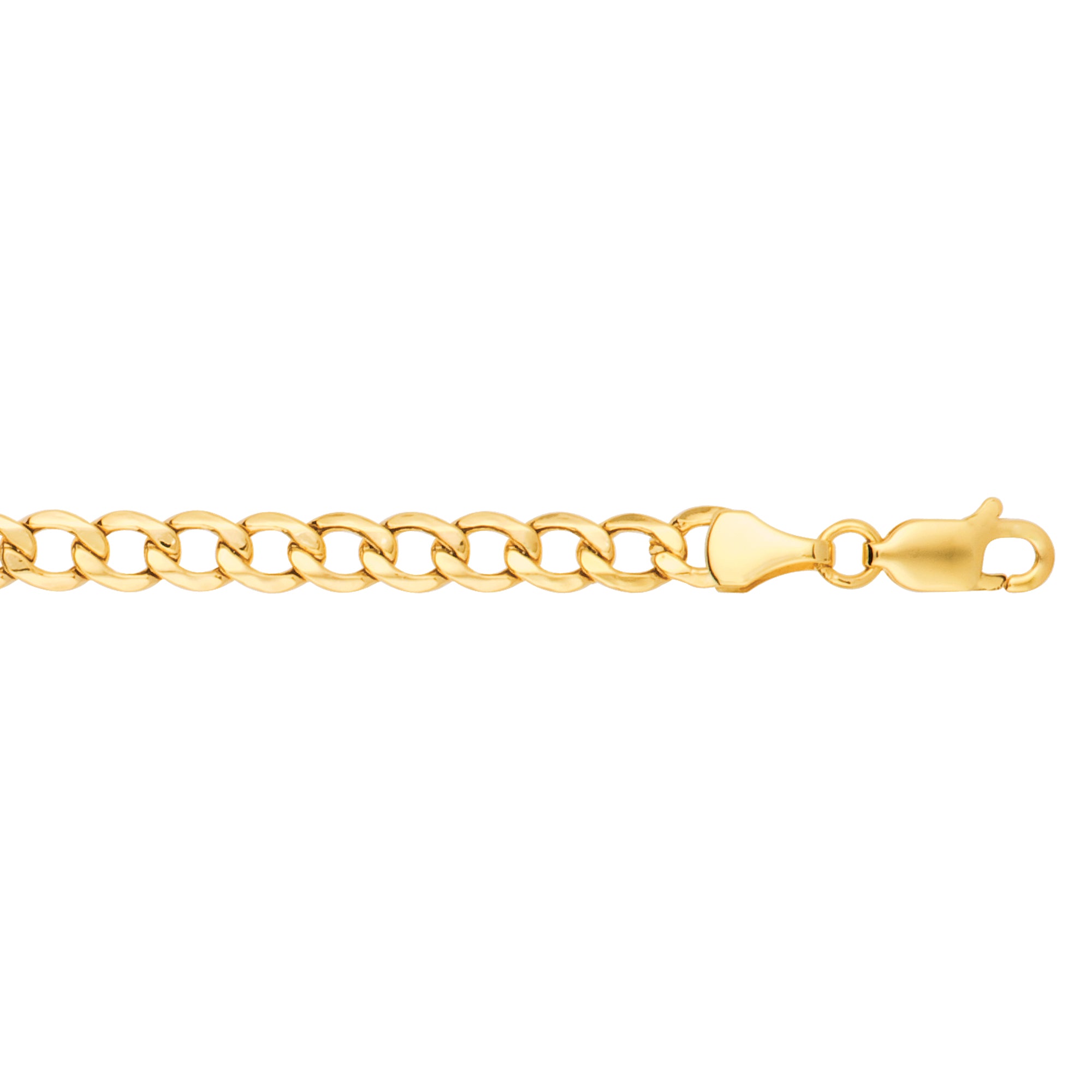 14K Yellow Gold 5.3mm Lite Curb 24" Chain with Lobster Lock