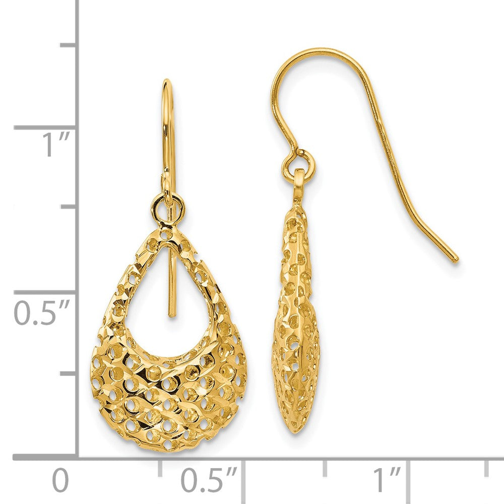 14K D/C Shepherd Hook Earrings