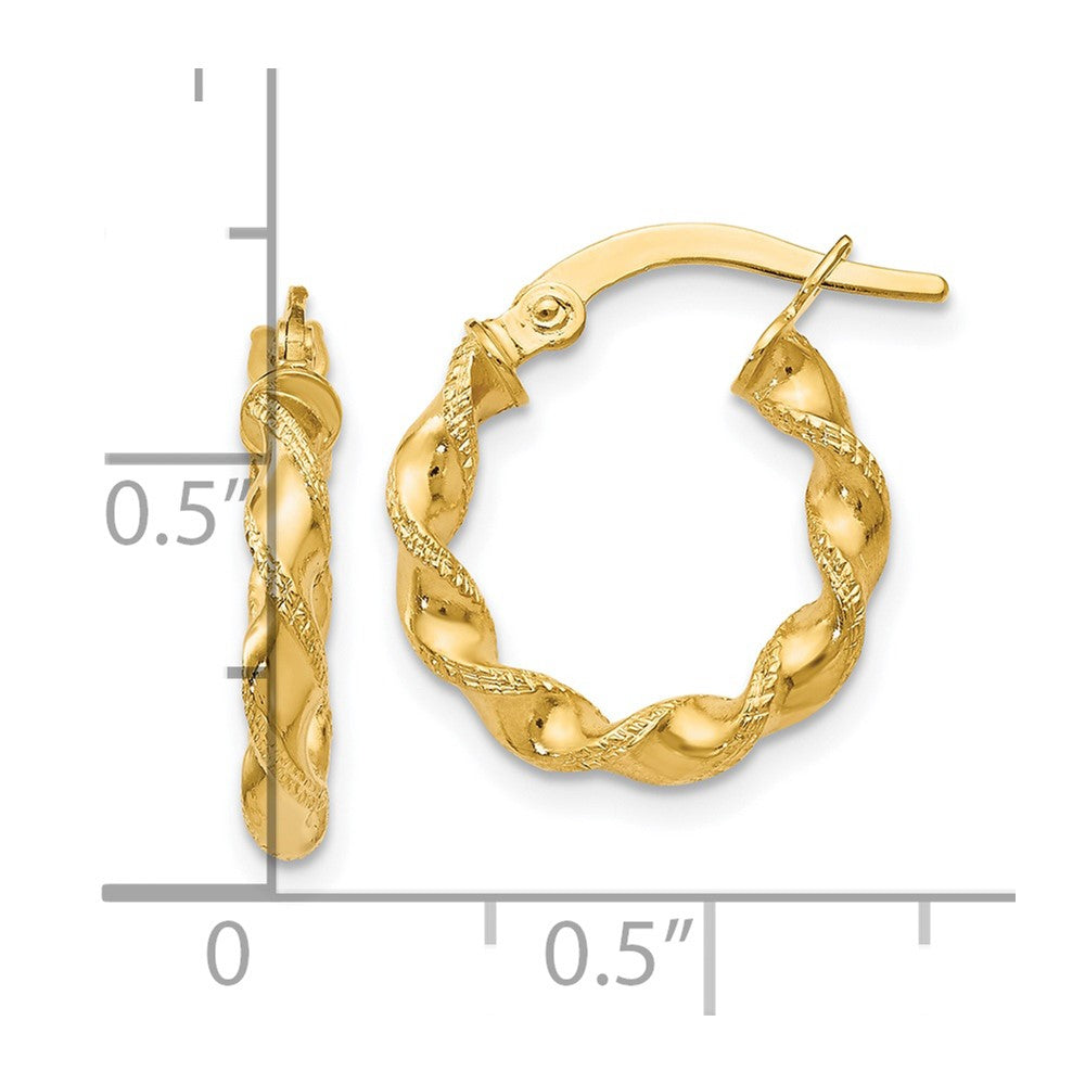 14K Twisted Hoop Earrings