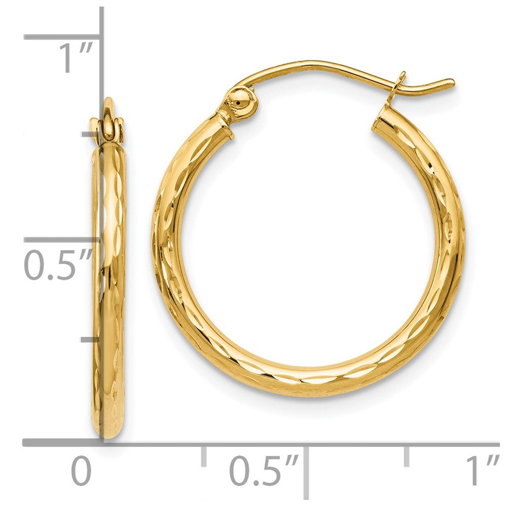14K D/C Hinged Hoop Earrings
