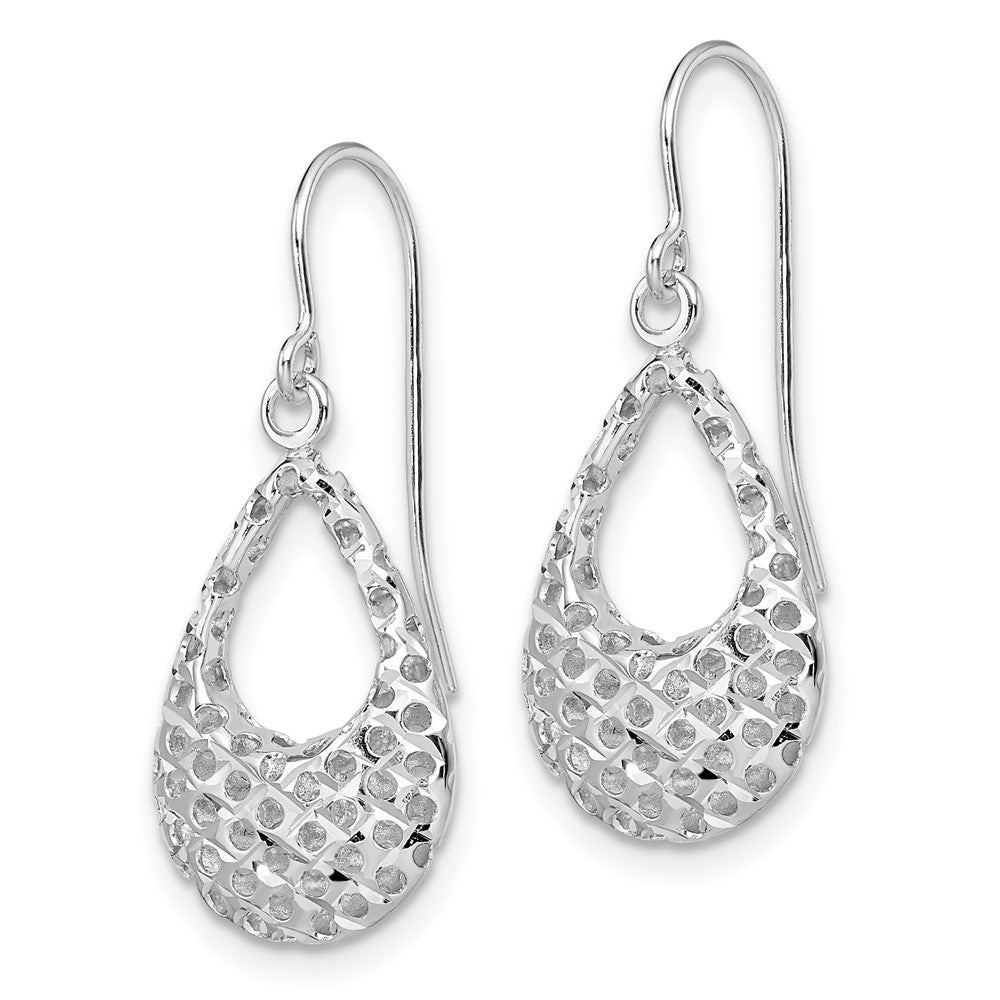 14K White Gold Shepherd Hook Earrings
