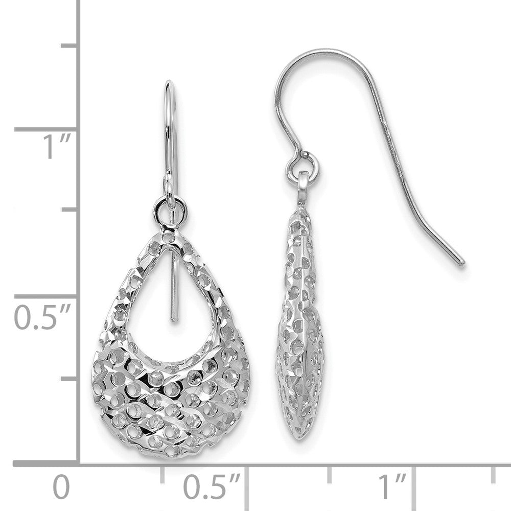 14K White Gold Shepherd Hook Earrings