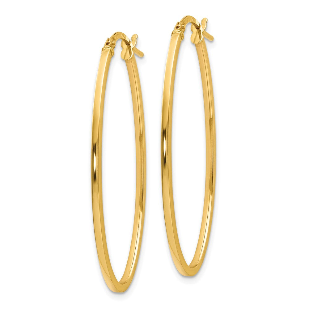14K Polished Oval Hoop Earrings