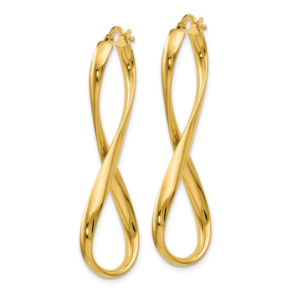 14K Polished Infinity Hoop Earrings