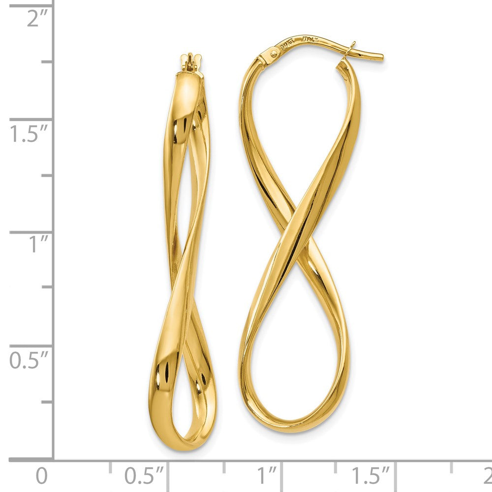 14K Polished Infinity Hoop Earrings