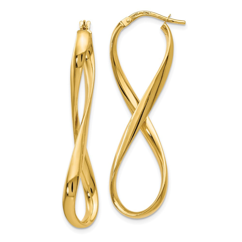 14K Polished Infinity Hoop Earrings