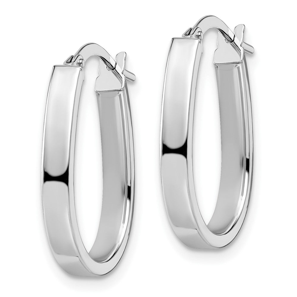 14K White Gold Polished U-Shape Hoop Earrings