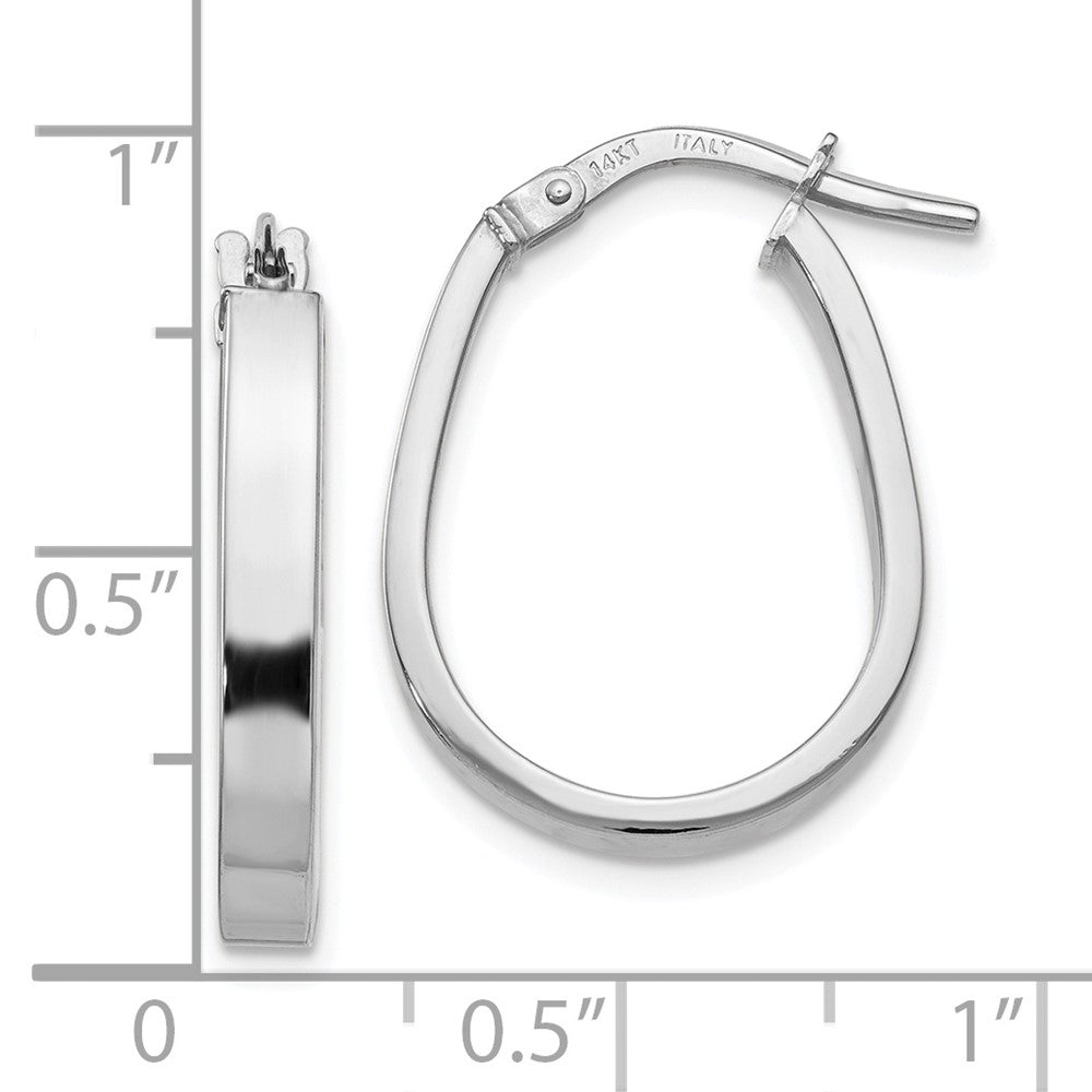 14K White Gold Polished U-Shape Hoop Earrings