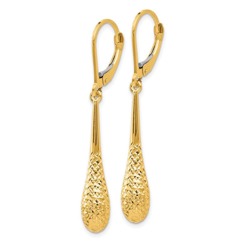14K D/C Leverback Earrings