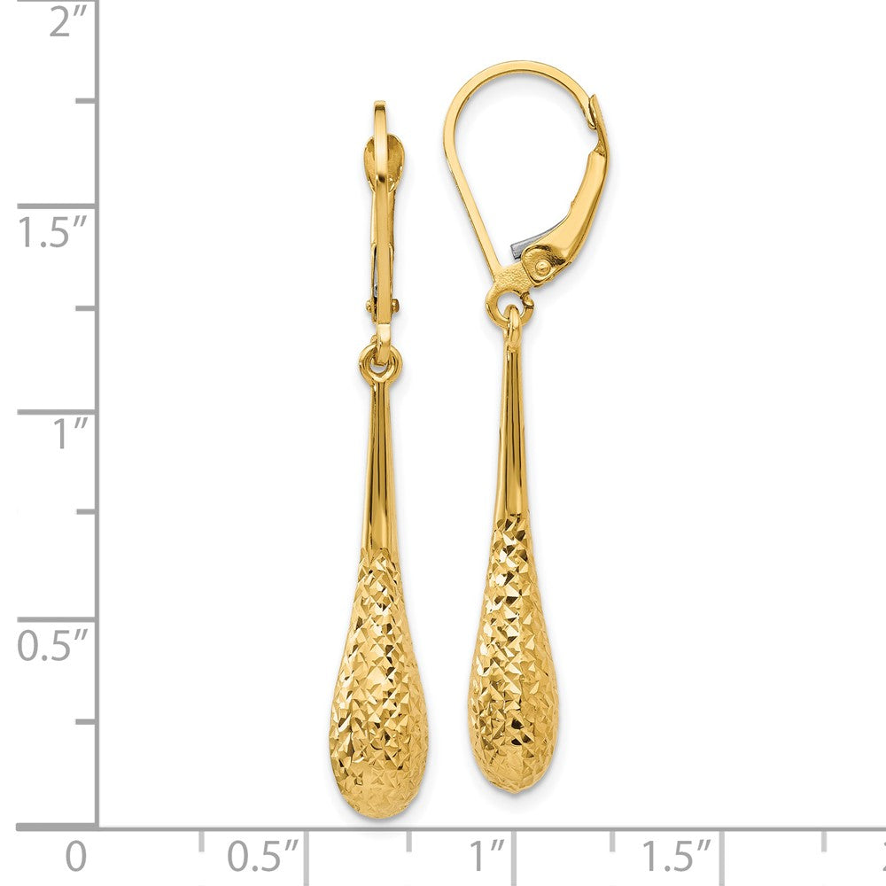 14K D/C Leverback Earrings