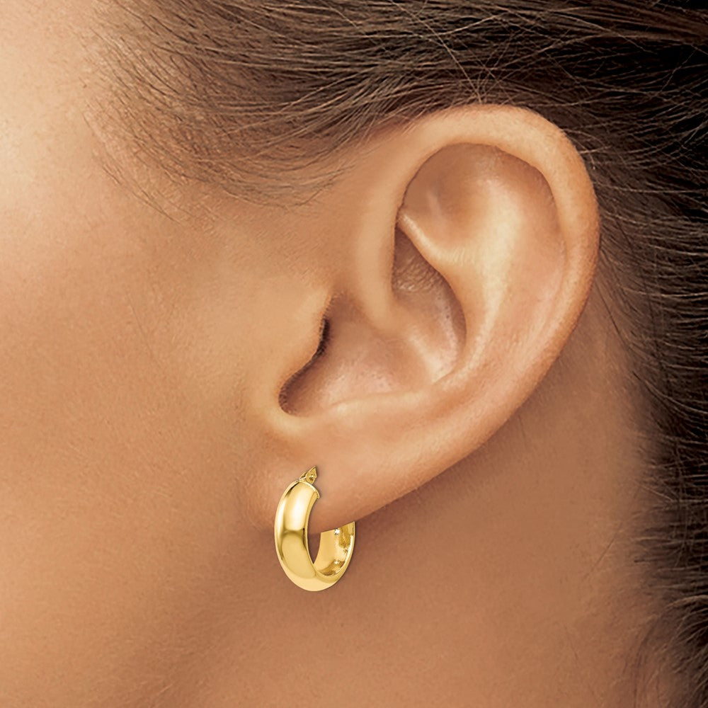 14K Polished Hoop Earrings