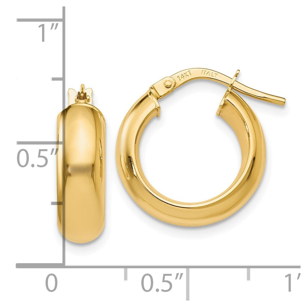 14K Polished Hoop Earrings