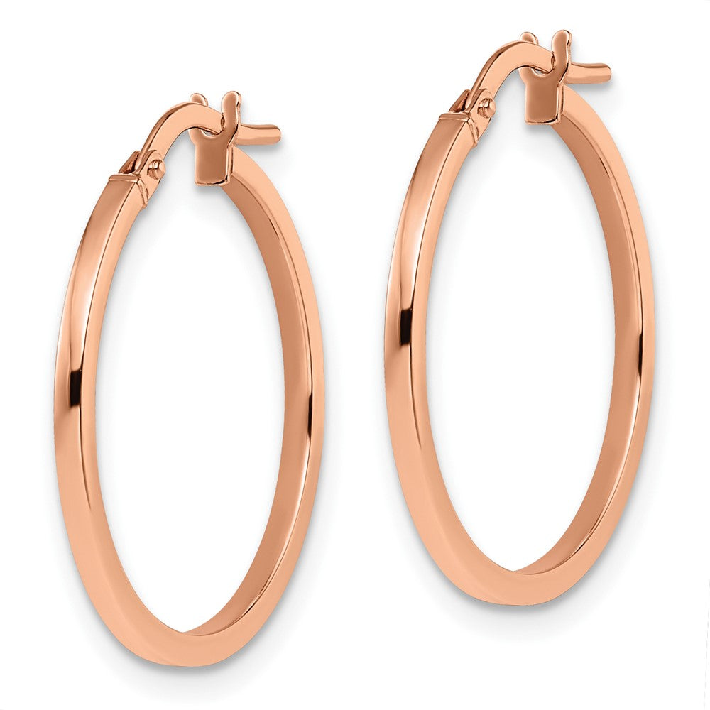 14K Rose Gold Polished Hoop Earrings