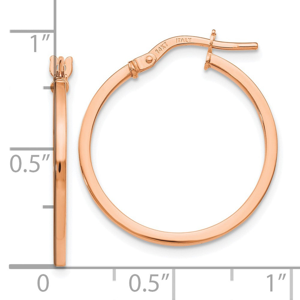 14K Rose Gold Polished Hoop Earrings