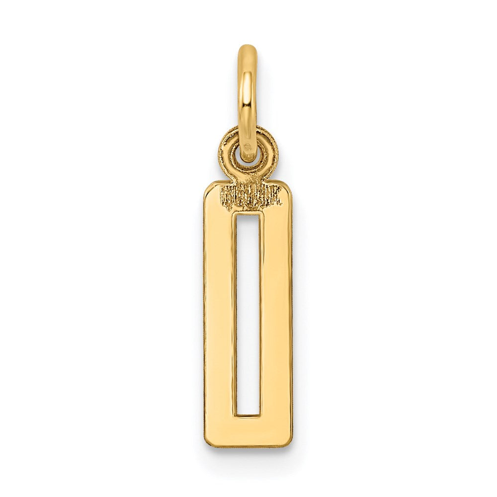 14k Small Elongated Number 0 Charm