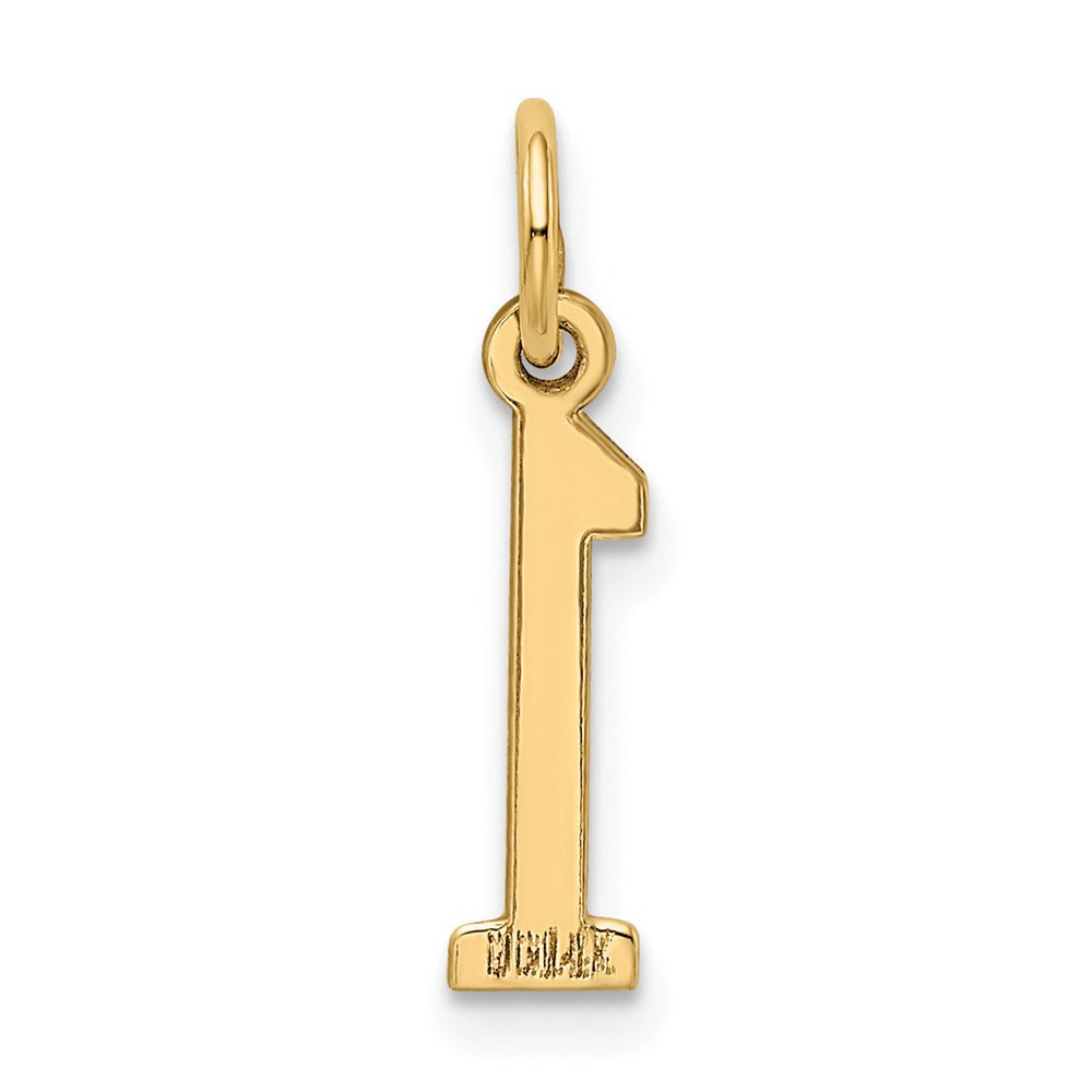 14k Small Elongated Number 1 Charm