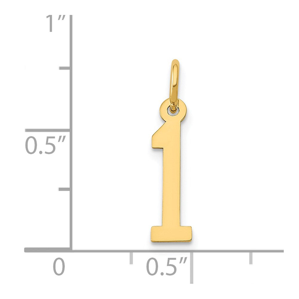 14k Small Elongated Number 1 Charm