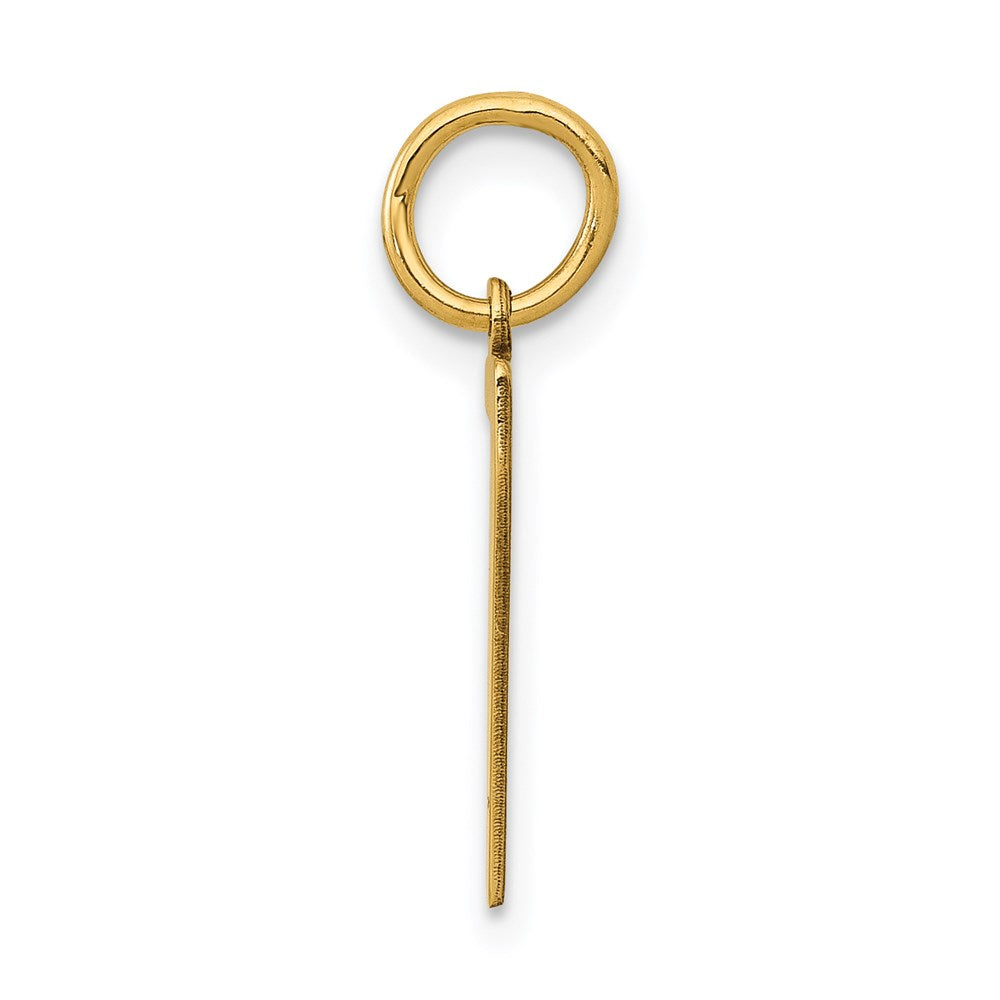 14k Small Elongated Number 7 Charm