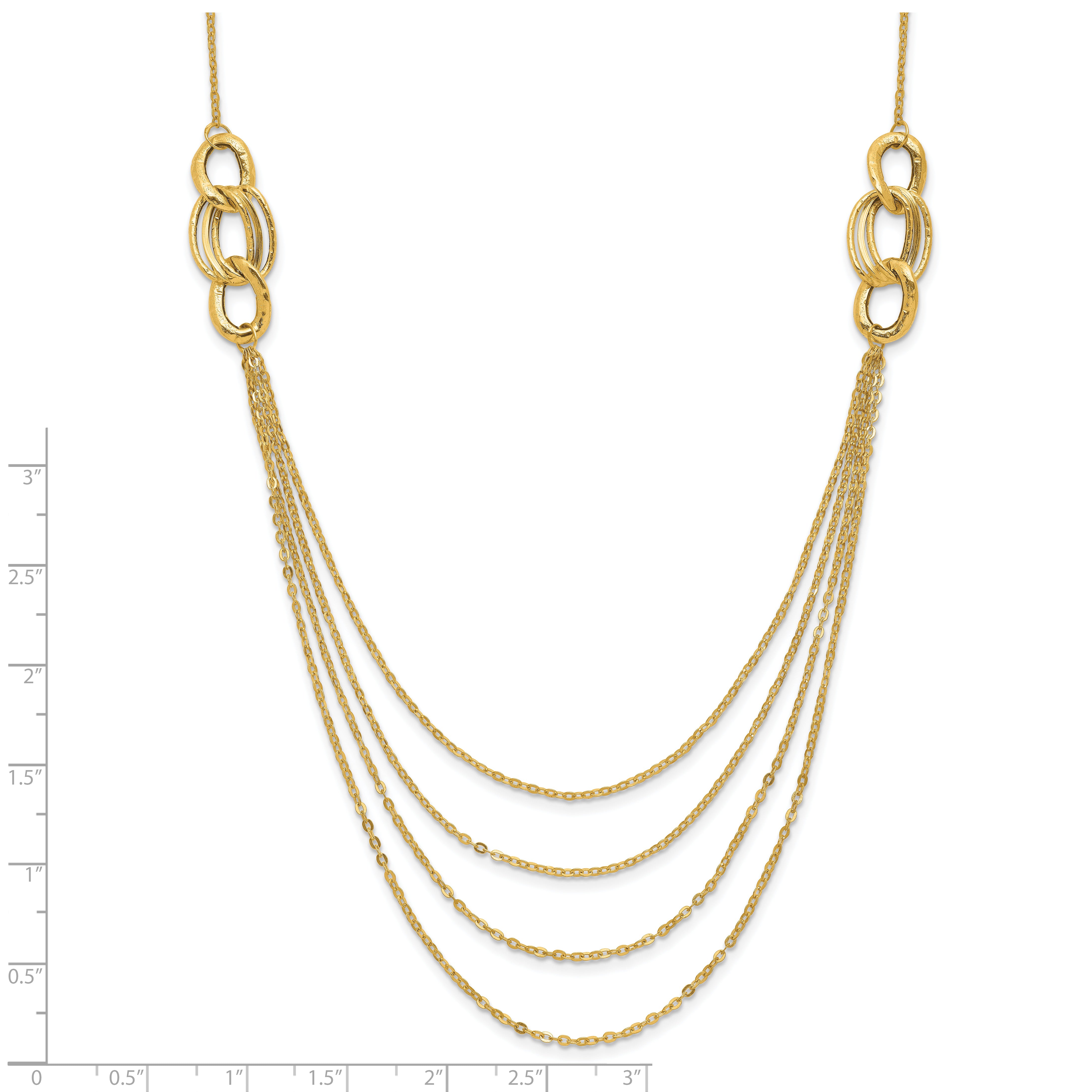 14K Four Layer Rope Chain Necklace