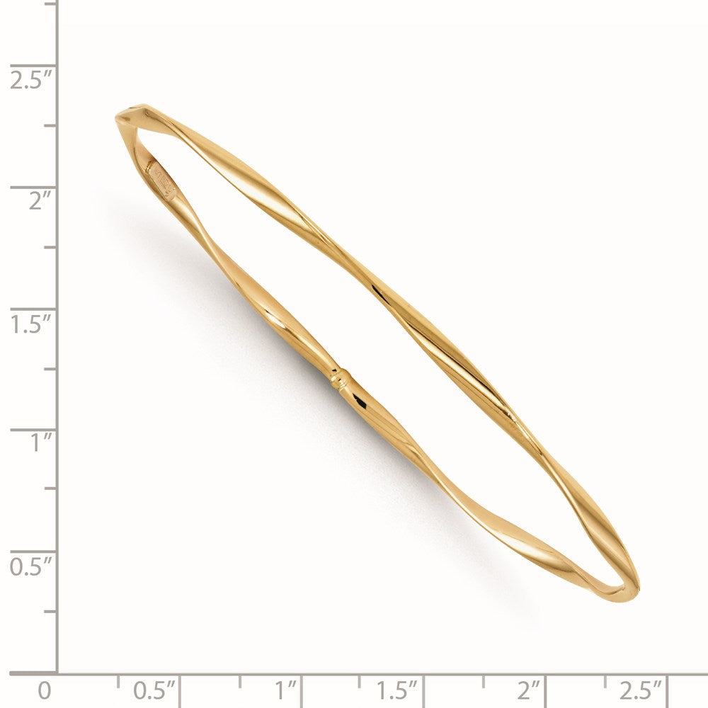 14K Polished Twisted Slip-on Bangle