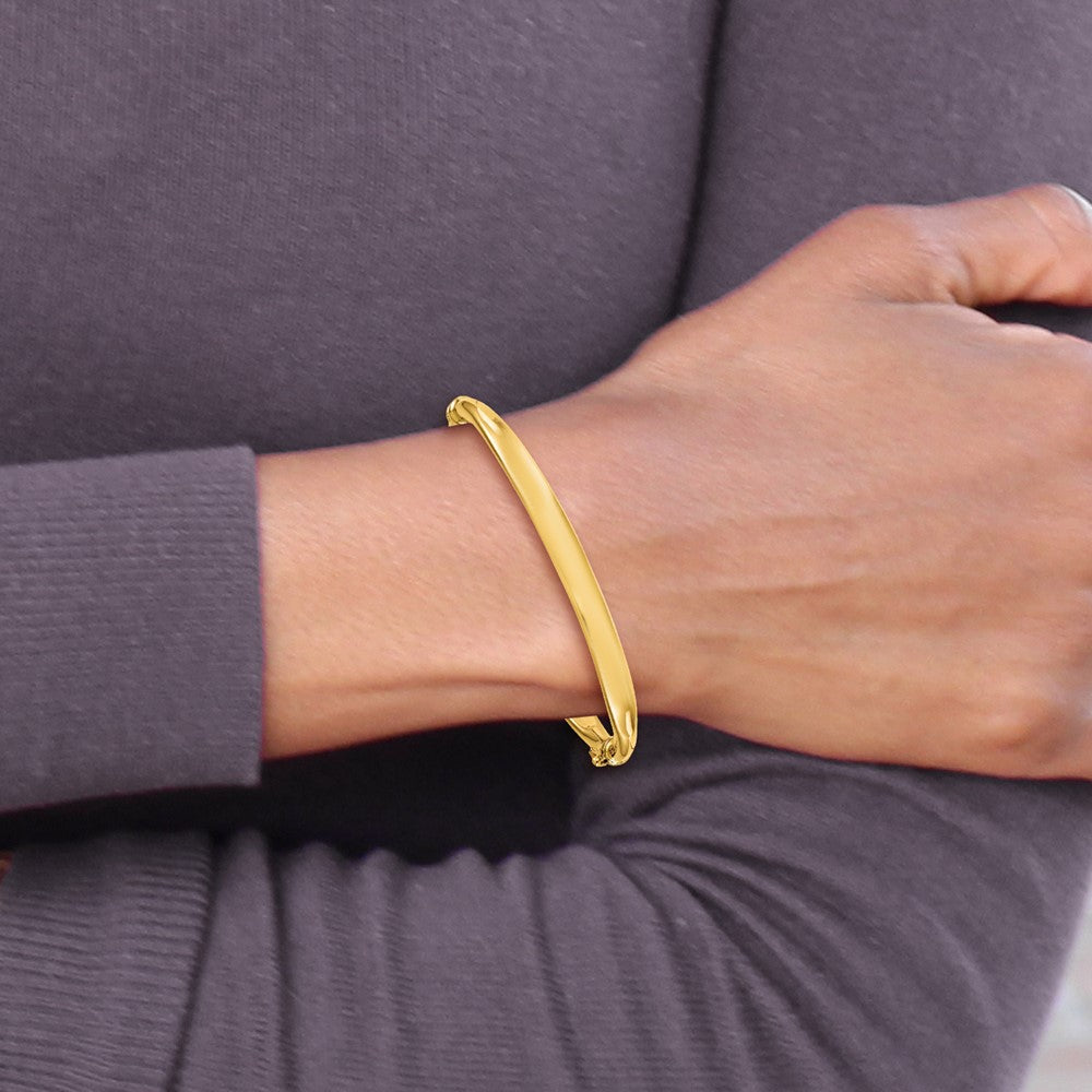 14K Polished Hinged Bangle