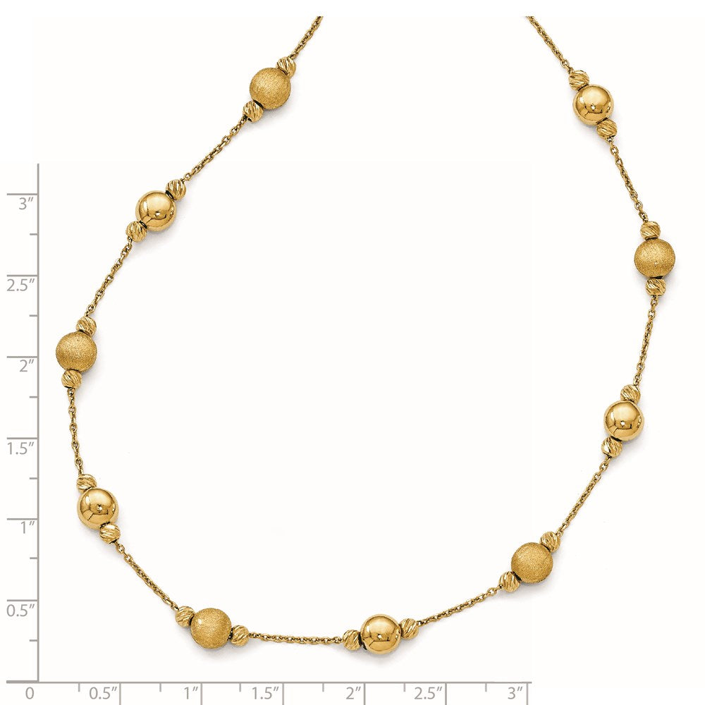 14K D/C Scratch Finish Polished Necklace