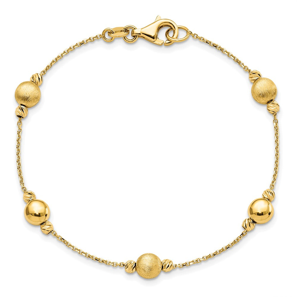 14K D/C Scratch Finish Polished Bracelet