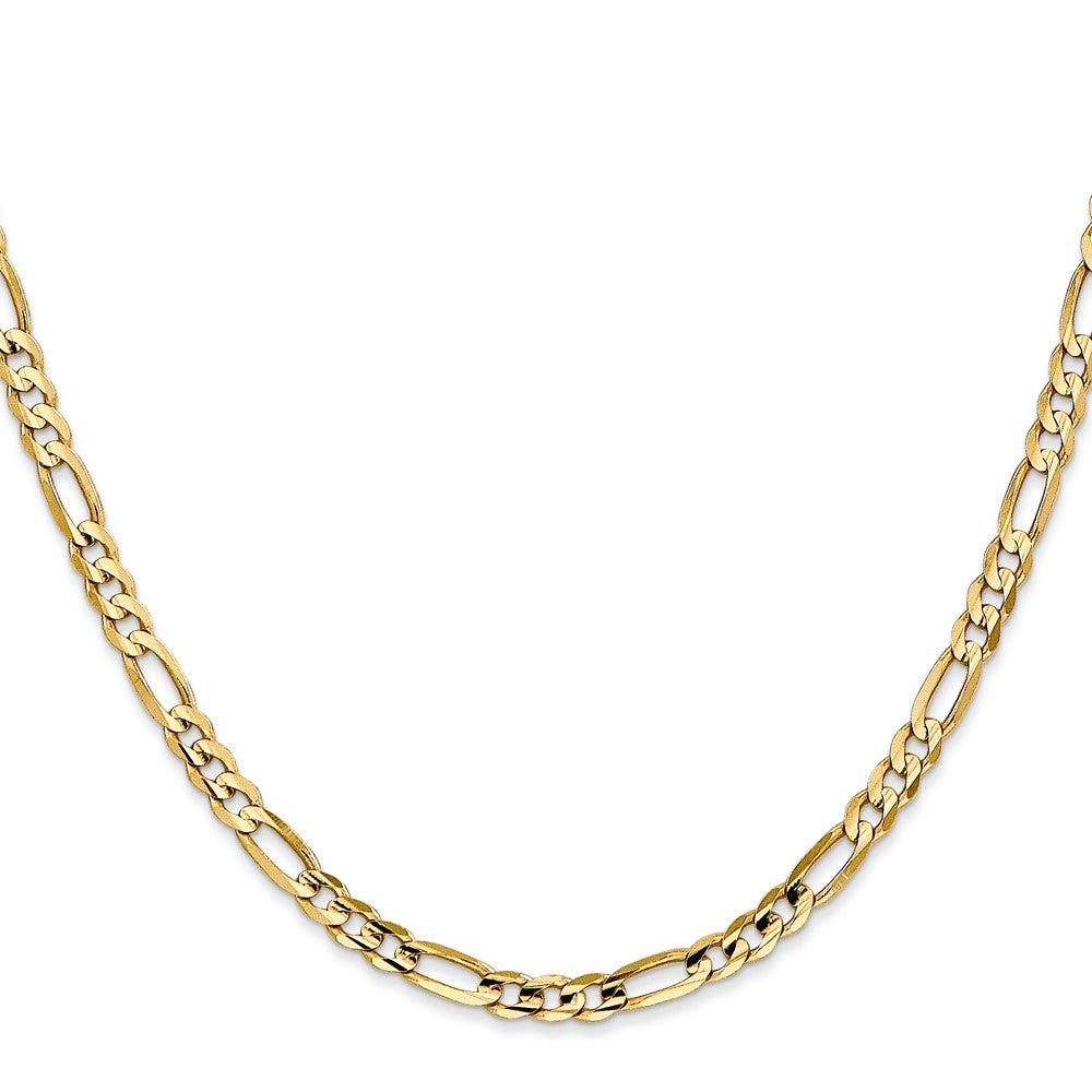 14K 30 inch 4mm Concave Open Figaro with Lobster Clasp Chain