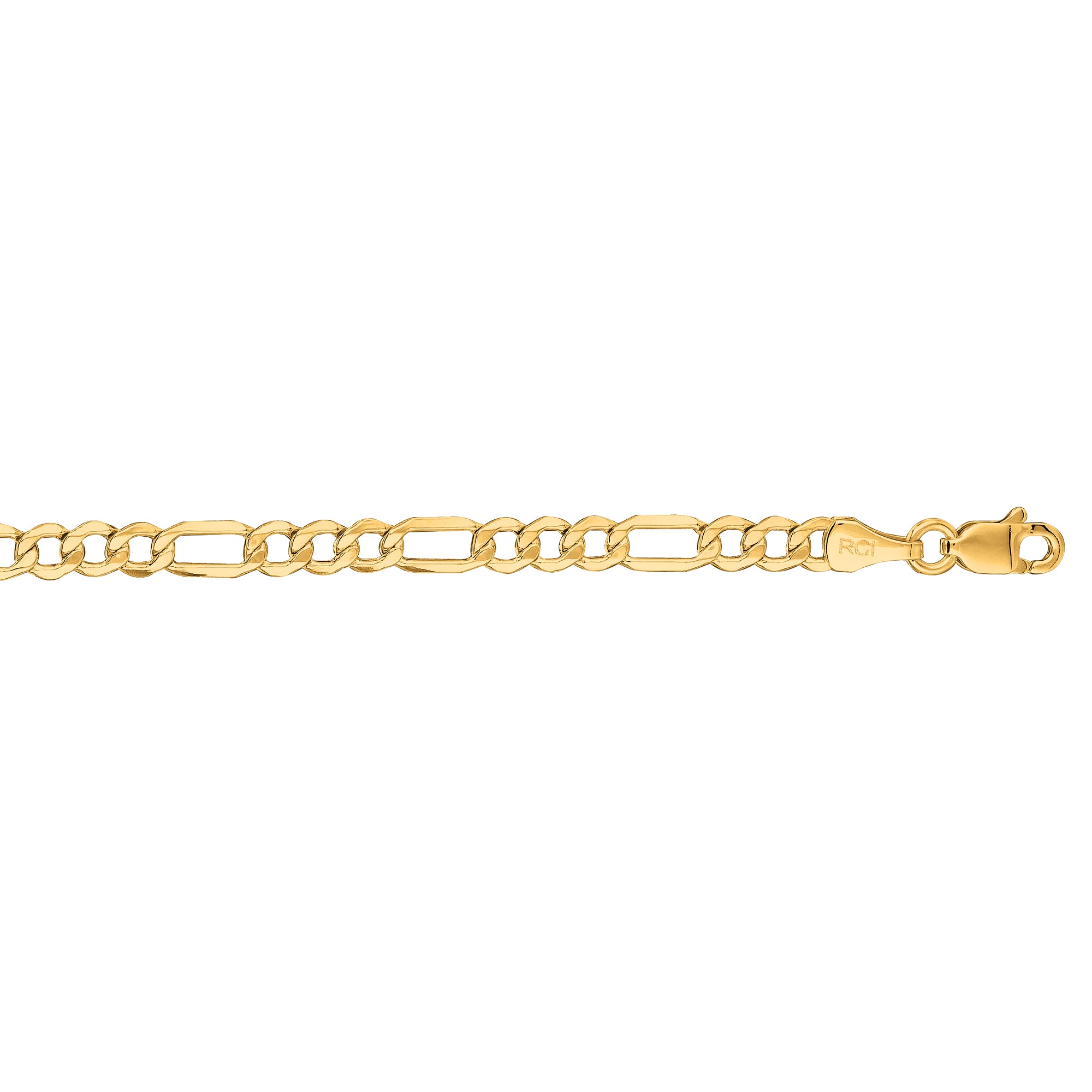 14K Yellow Gold 3.7mm Lite Figaro 24" Chain with Lobster Lock