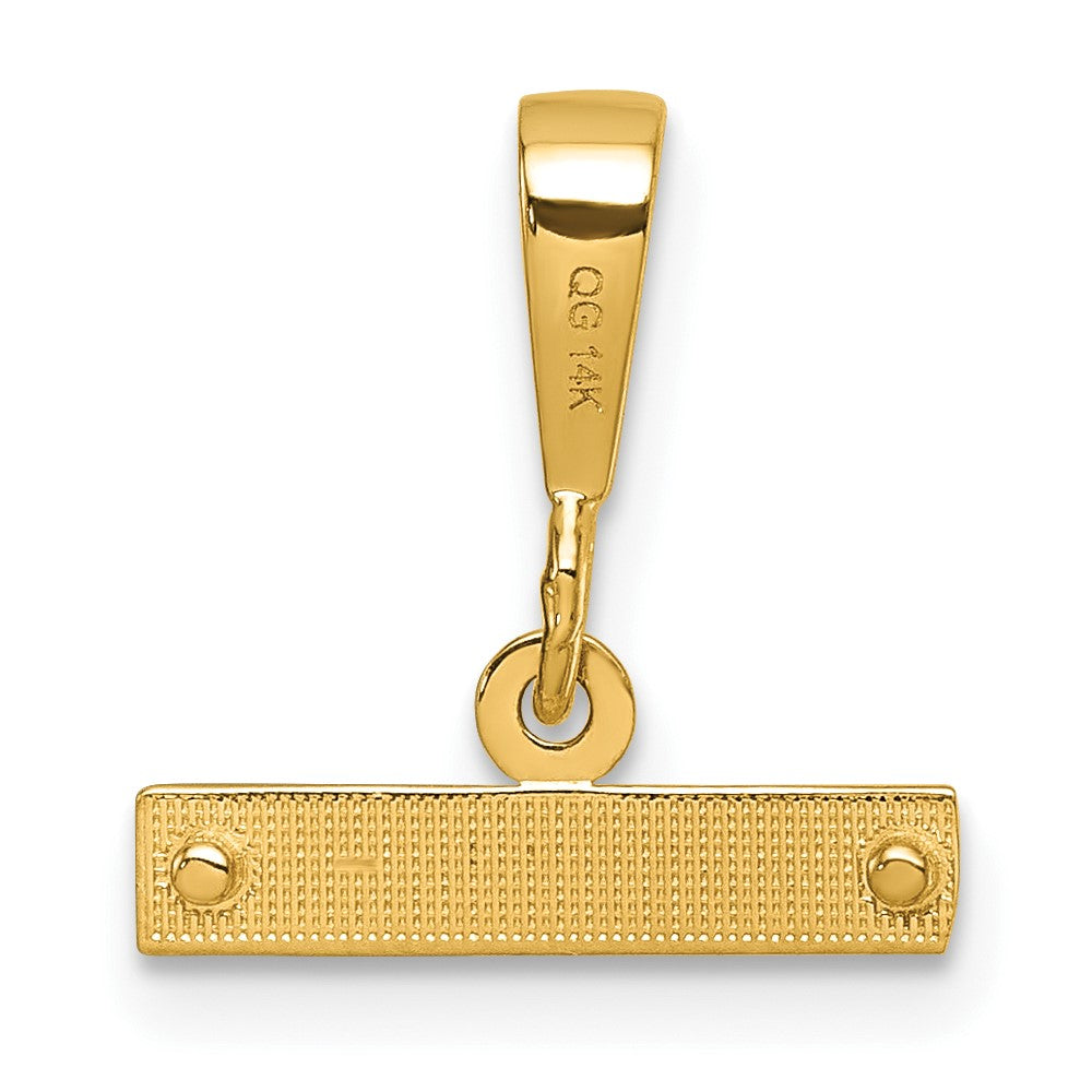 14k Large Diamond -cut Top Pendant