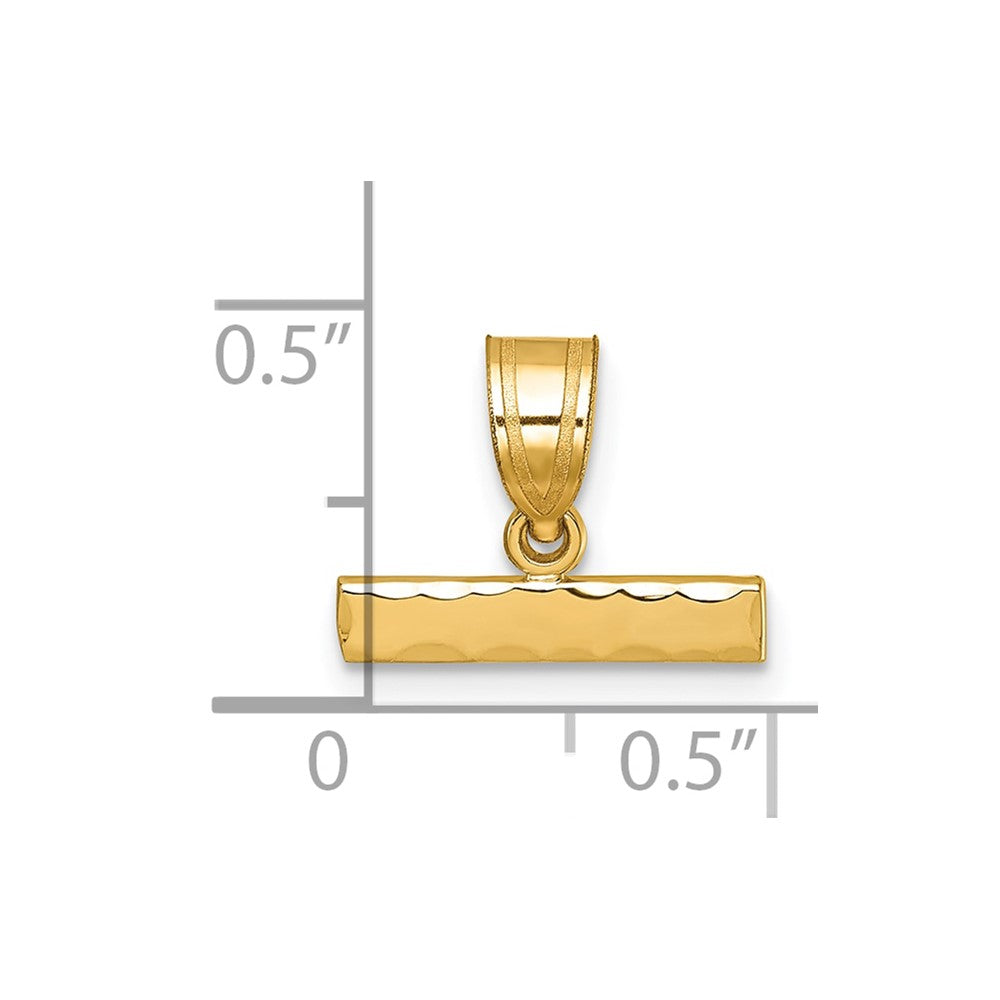 14k Large Diamond -cut Top Pendant