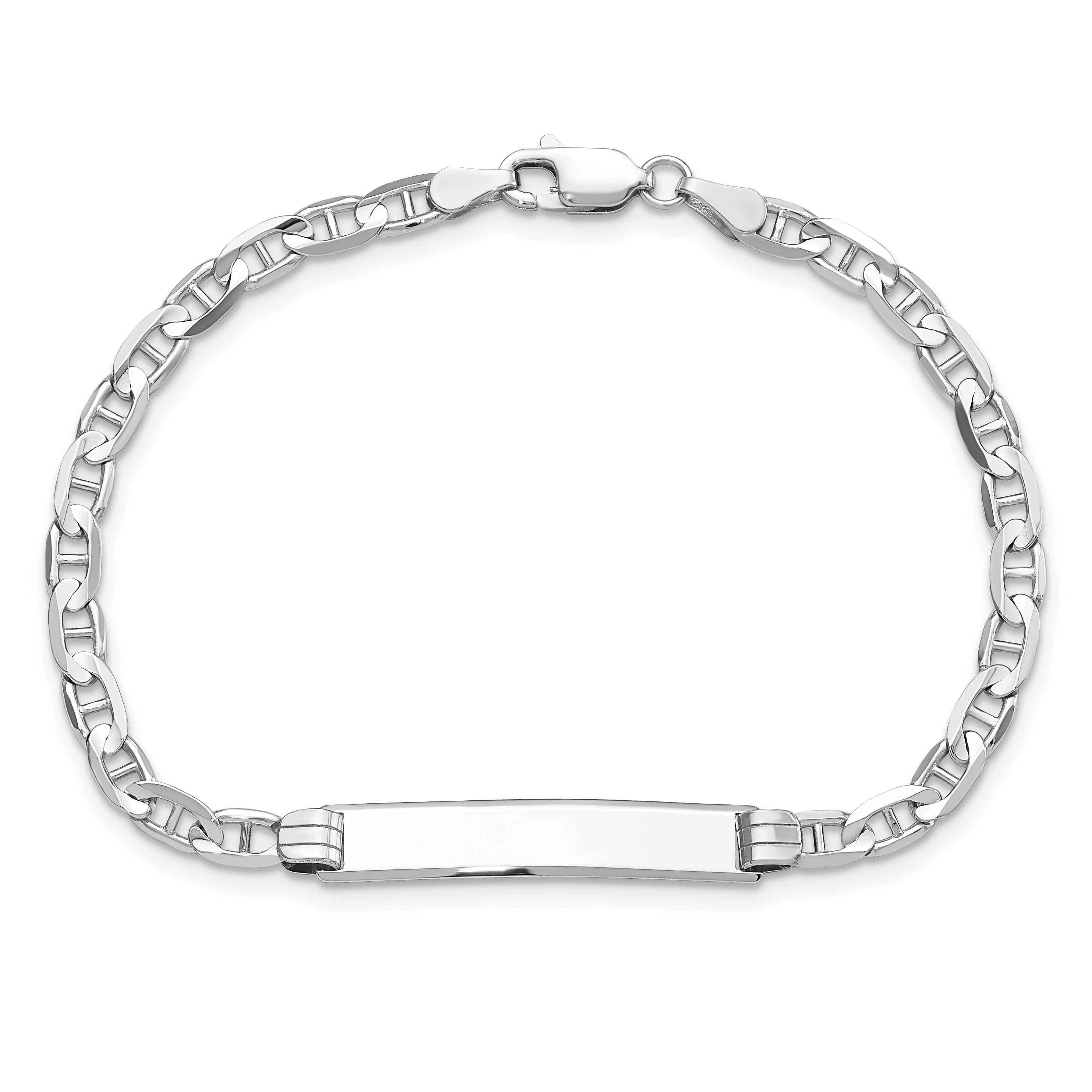 14K Wg Anchor Link Id Bracelet