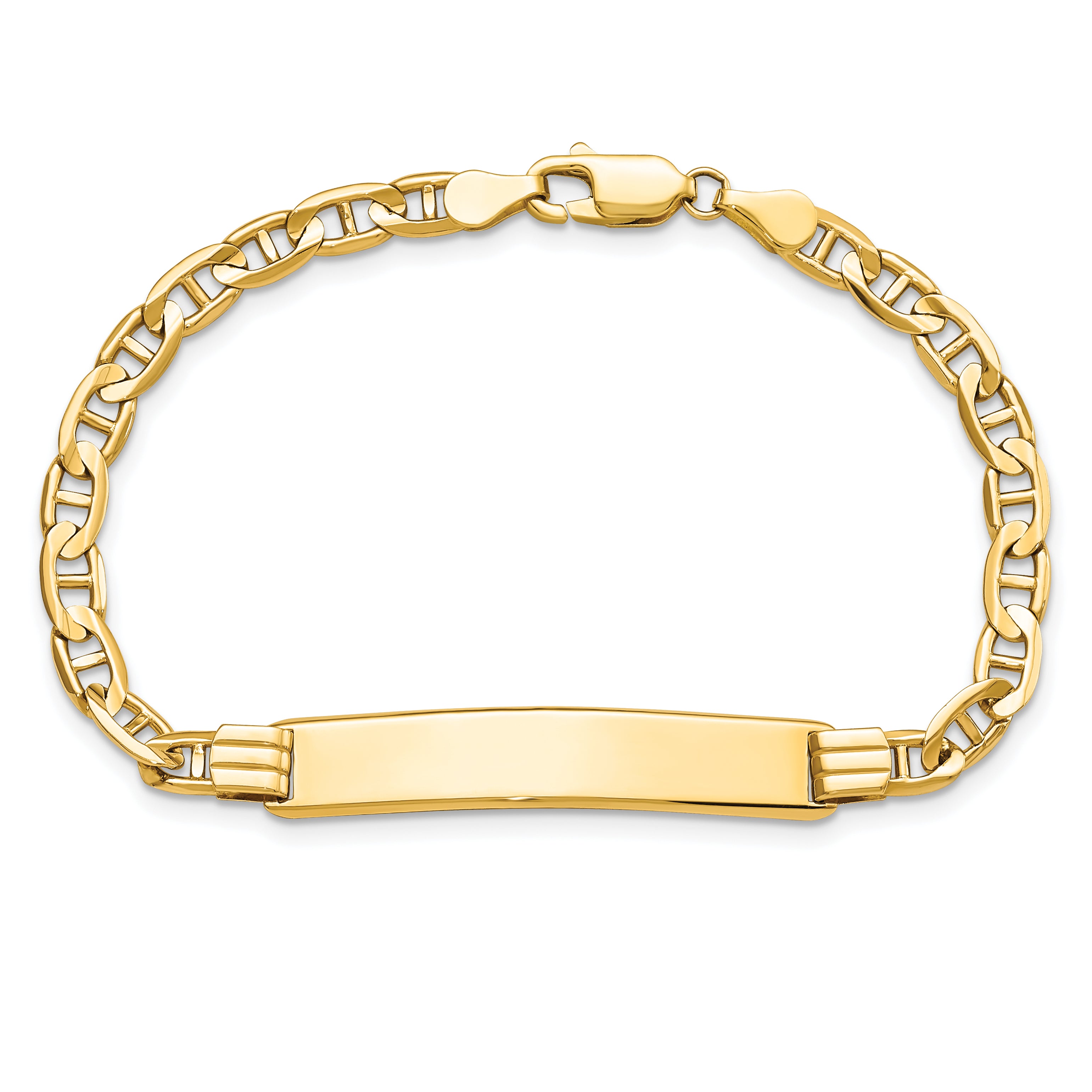 14K Anchor Link Id Bracelet