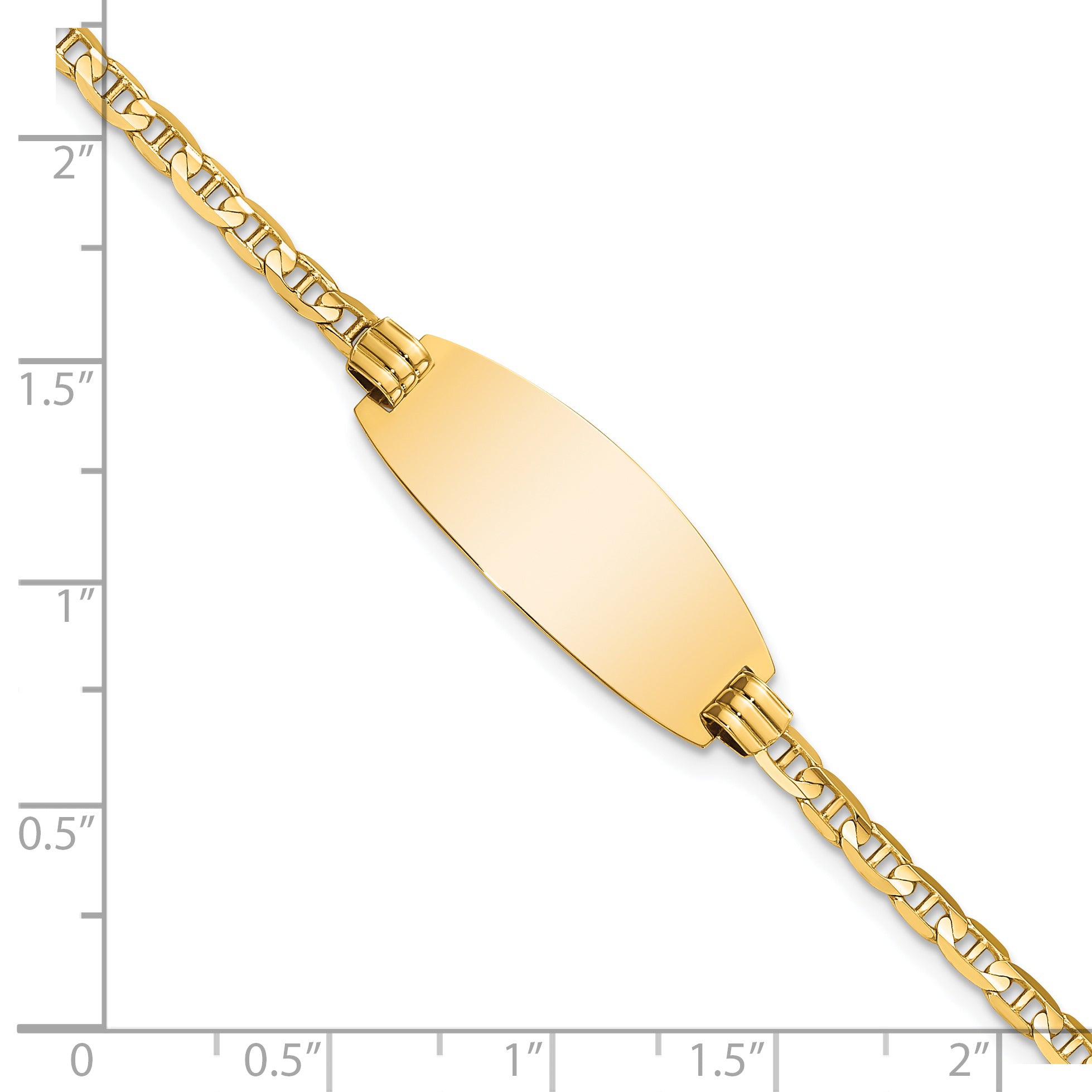14Ky Oval Anchor Id Bracelet