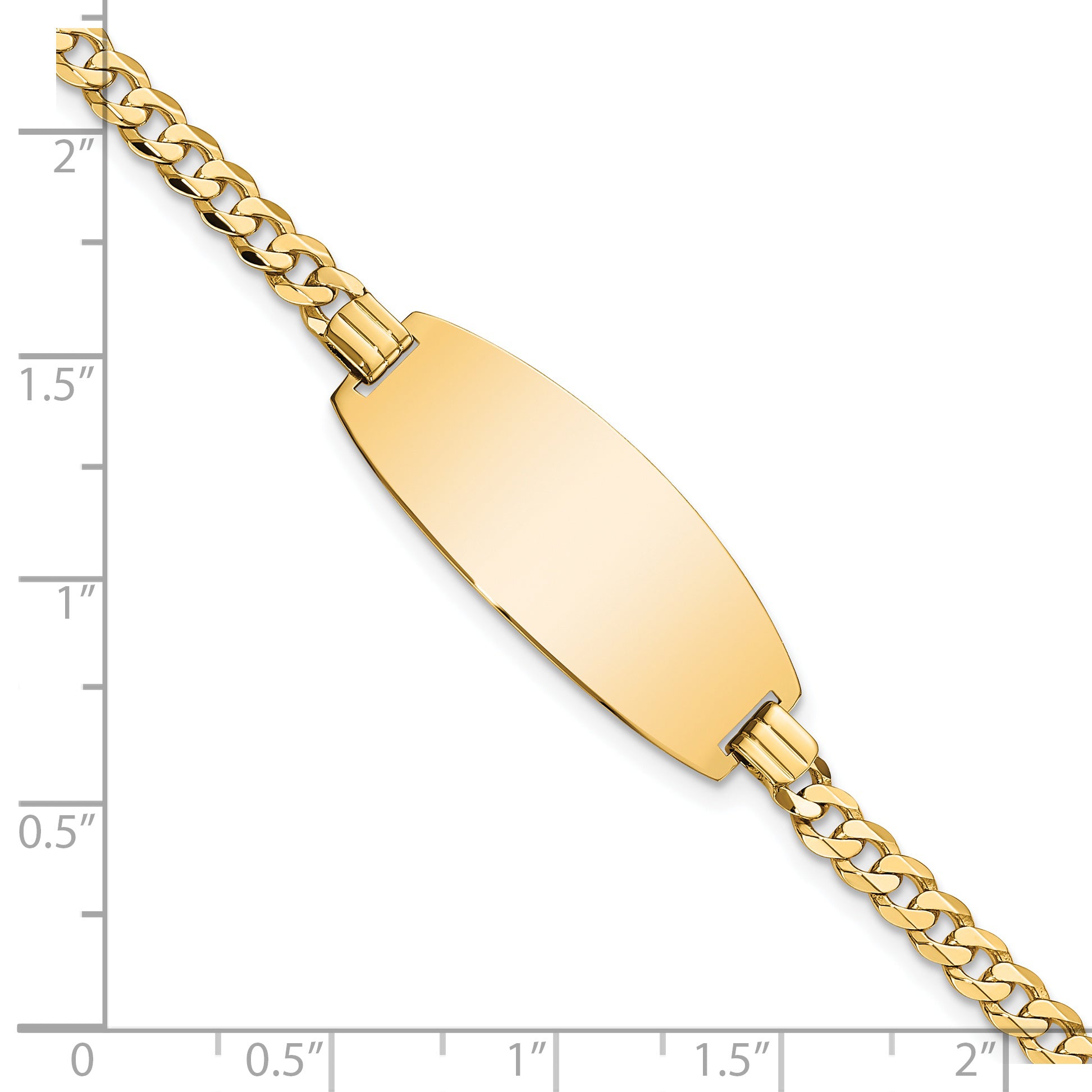 14Ky Oval Curb Id Bracelet