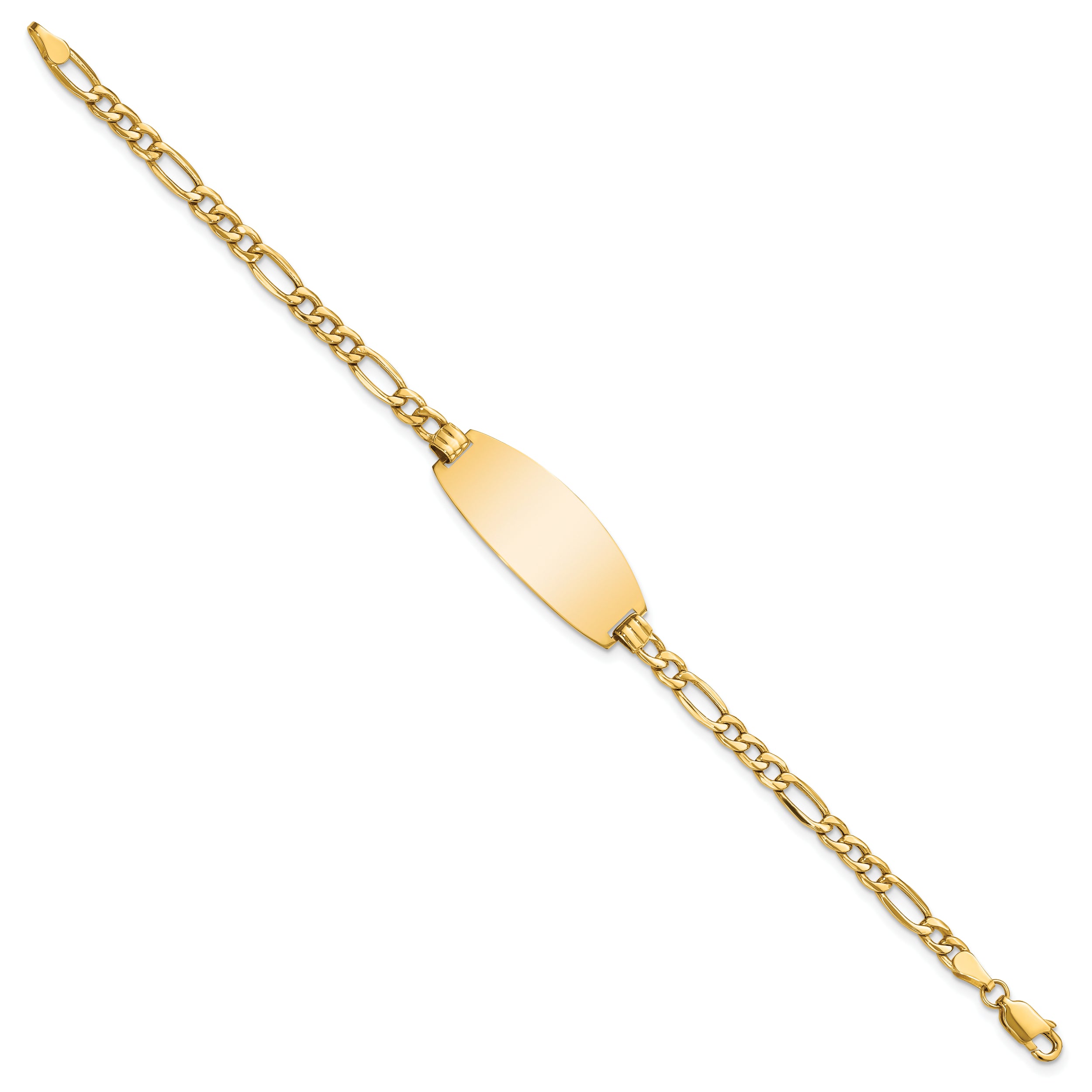 14K Semi-Solid Oval Figaro Id Bracelet
