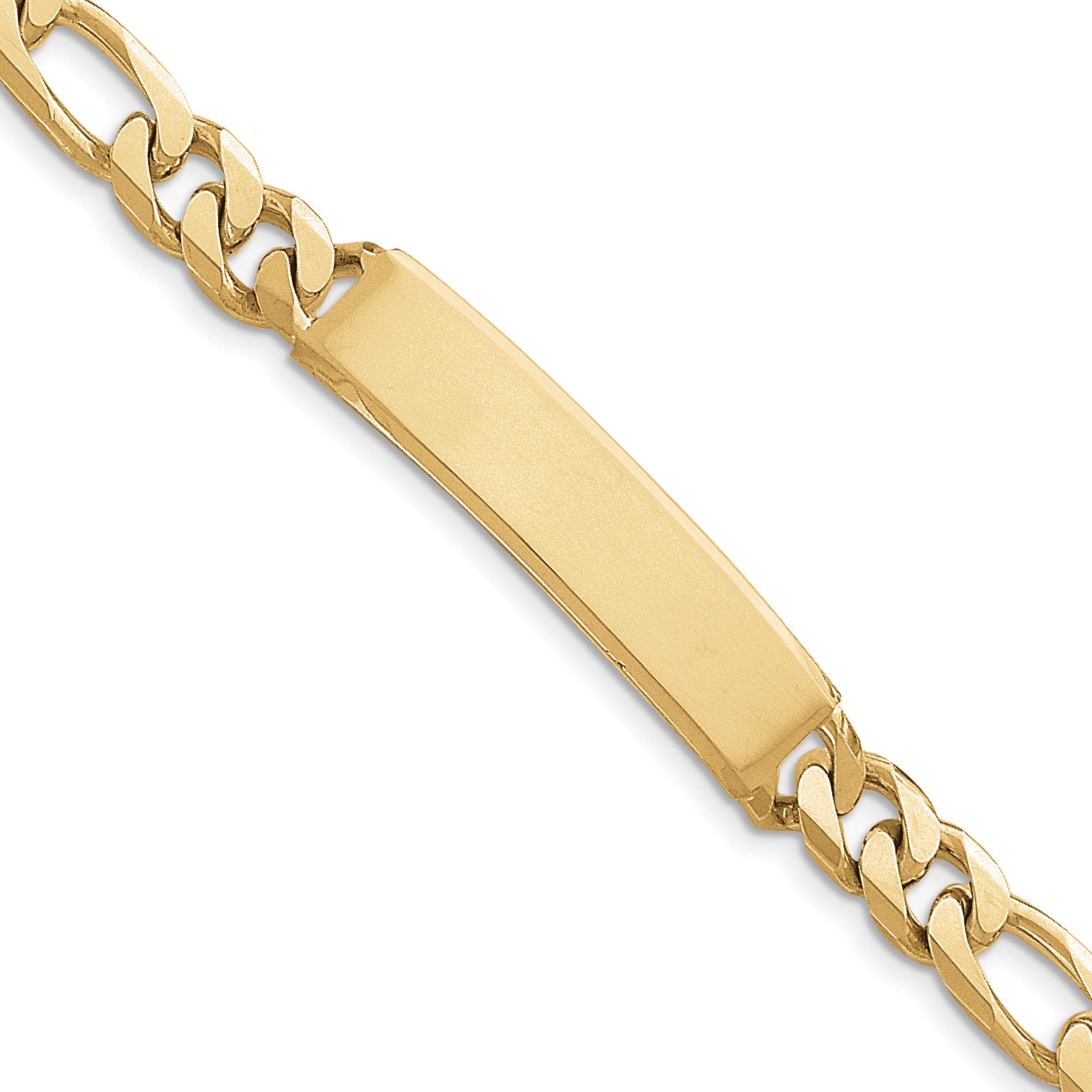 14K Figaro Id Bracelet